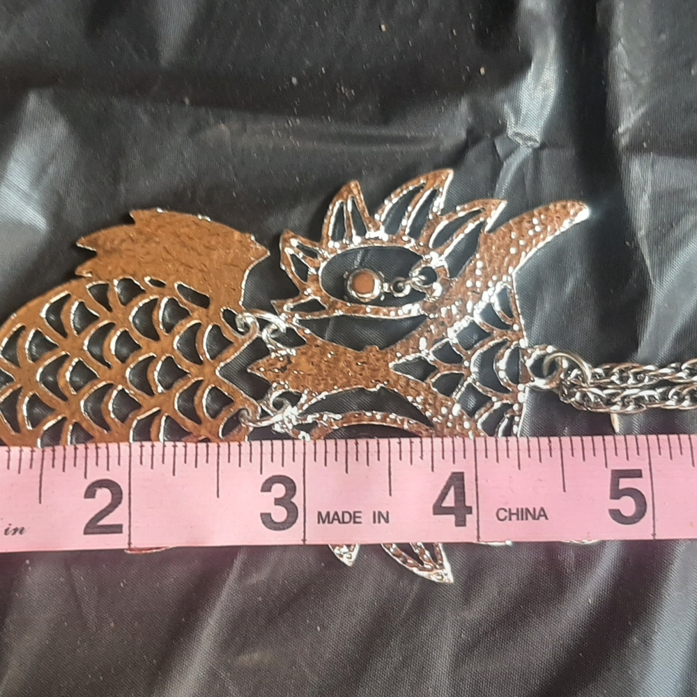 Vintage Large Owl Pendant Fashion Jewelry Circa 60's-70's Silvertone Make Offer - Picture 2 of 3